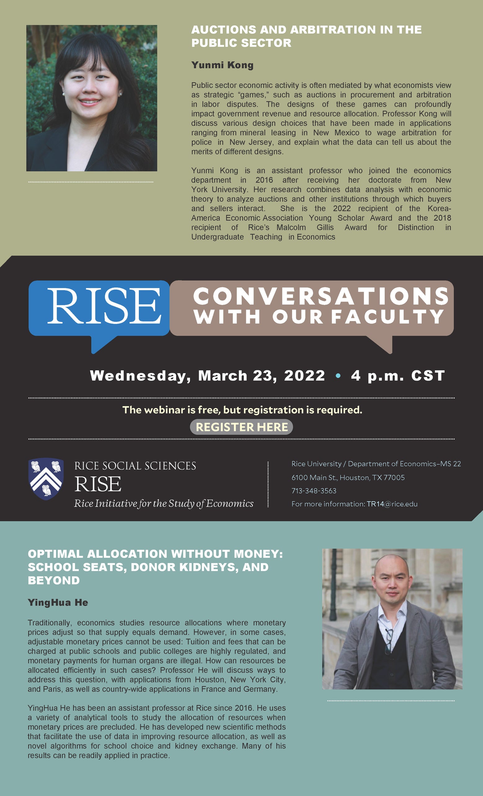 RISE Conversations with our Faculty Flier